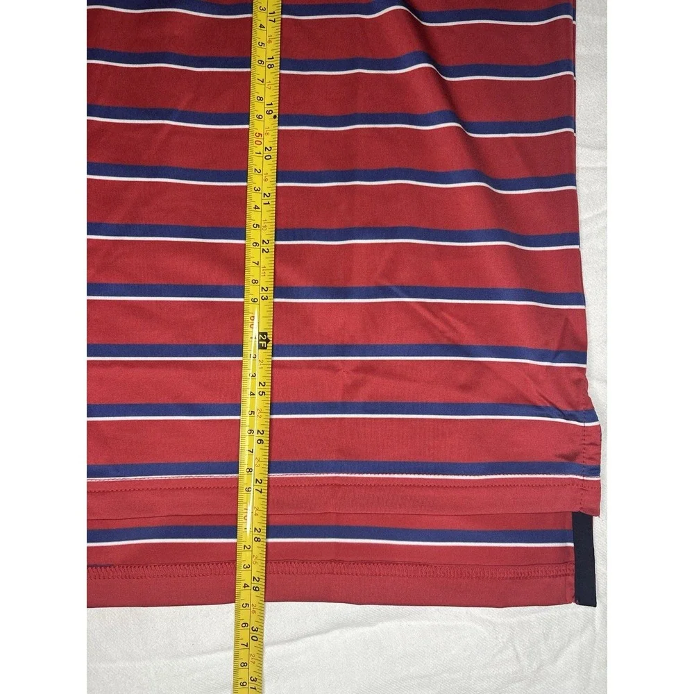 Ralph Lauren‎ RLX Polo Shirt Men's Medium Red & Blue Stripe Wicking $98.50 NWT